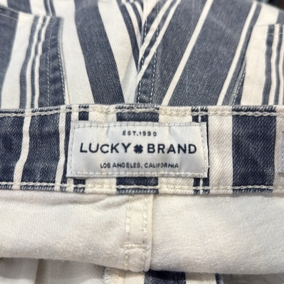 LUCKY BRAND "Bridgette" High Rise Cropped Mini Boot Jeans Blu/Wh Stripes-00/24 - Picture 4 of 4